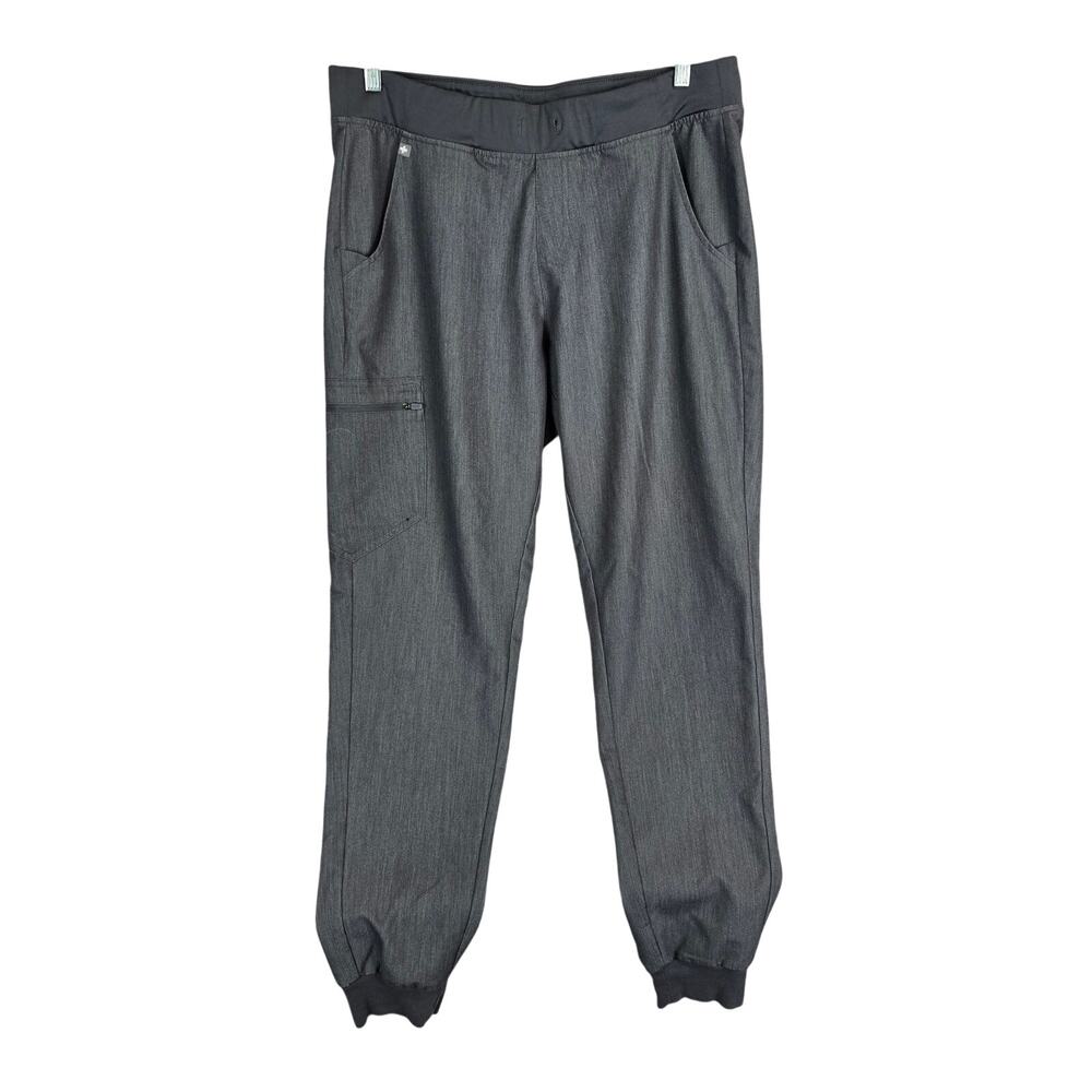 Figs Women's Scrub Pants L Tall Gray Zamora Joggers Medical Dental Vet Workwear
